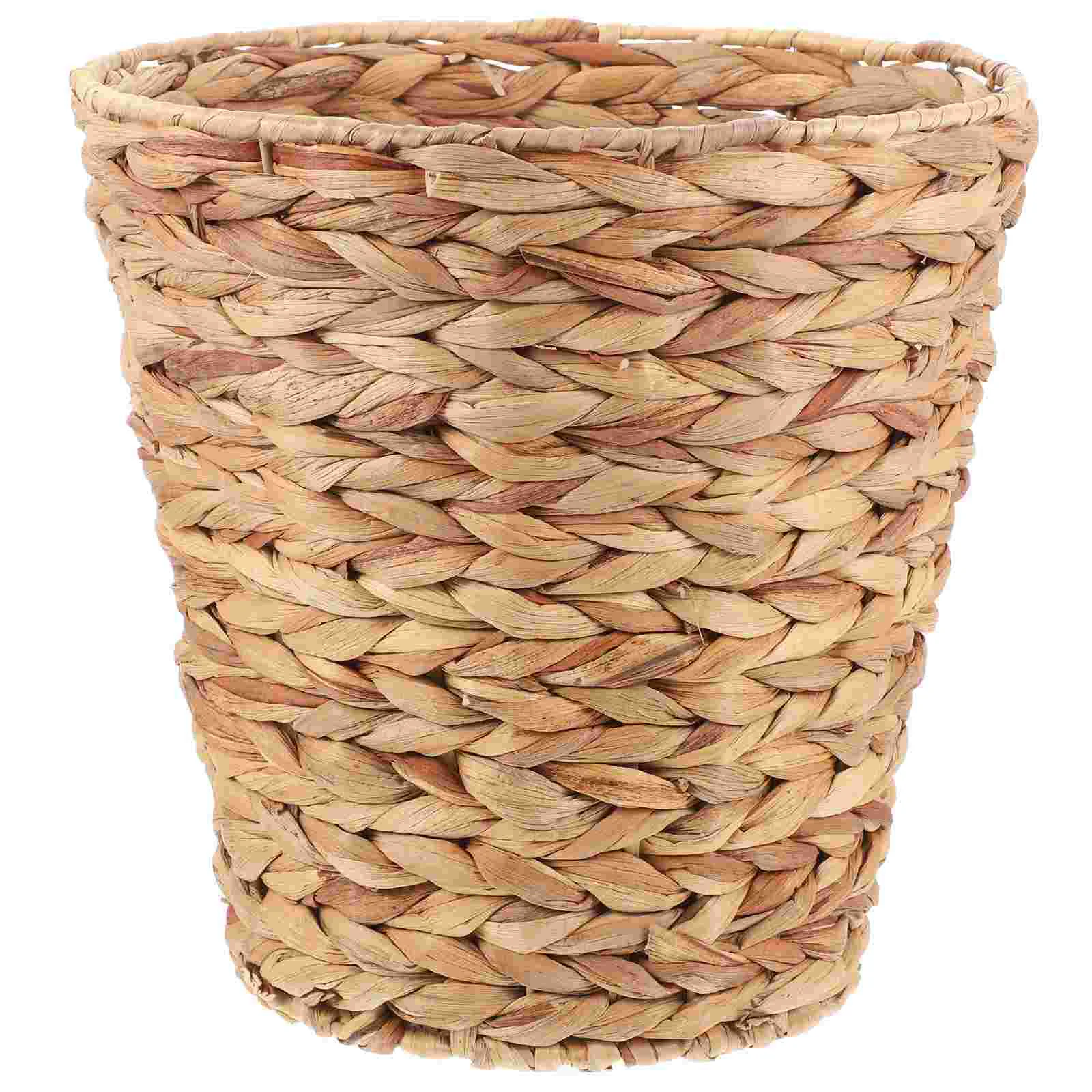 

Containers for Food Storage Basket Sundries Holder Home Garbage Can Woven Hand Office