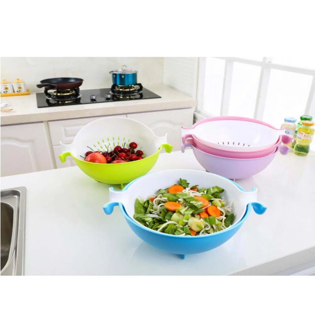 

2 -in-1 Drain Basket Strainer Fruit and Vegetable Washing Bowl Filter Veggie Washer
