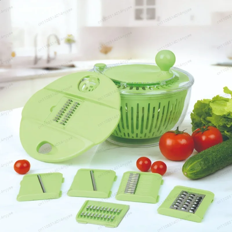 Salad Spinner Manual Centrifuge Vegetable Fruit Dehydrator Drainer Quick Drying Kitchen Tool