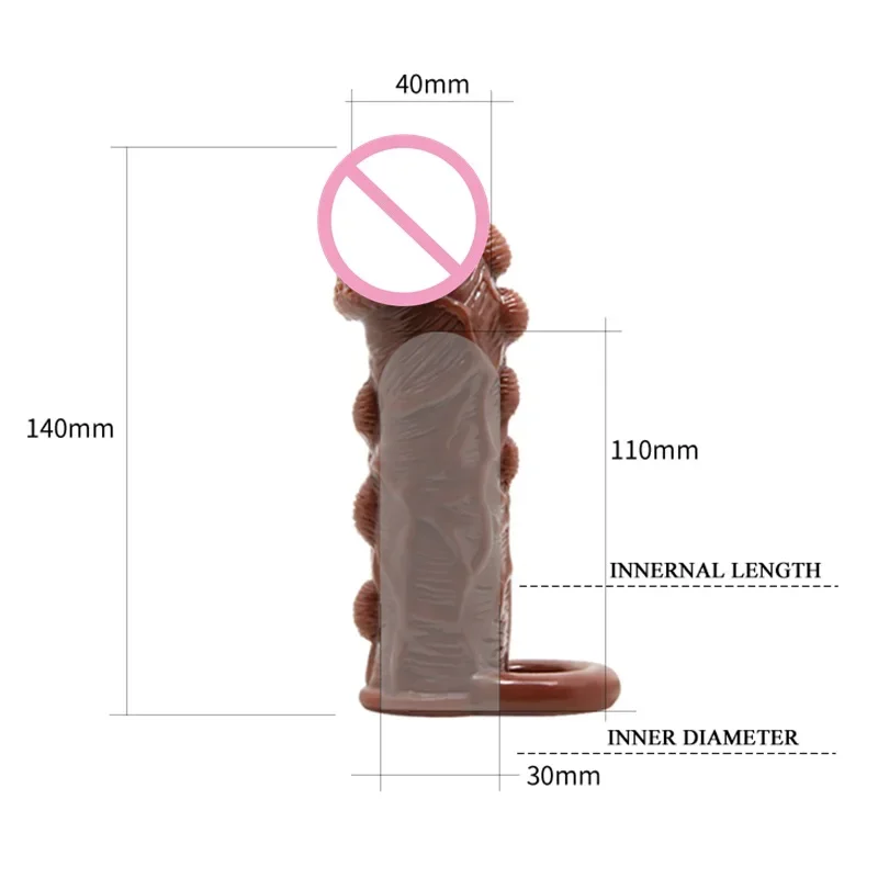 Thicken Big Granule Reusable Condoms Ring Cock Penis Extension Delay Ejaculation Penis Sleeve Extender For Adult Erotic Toys