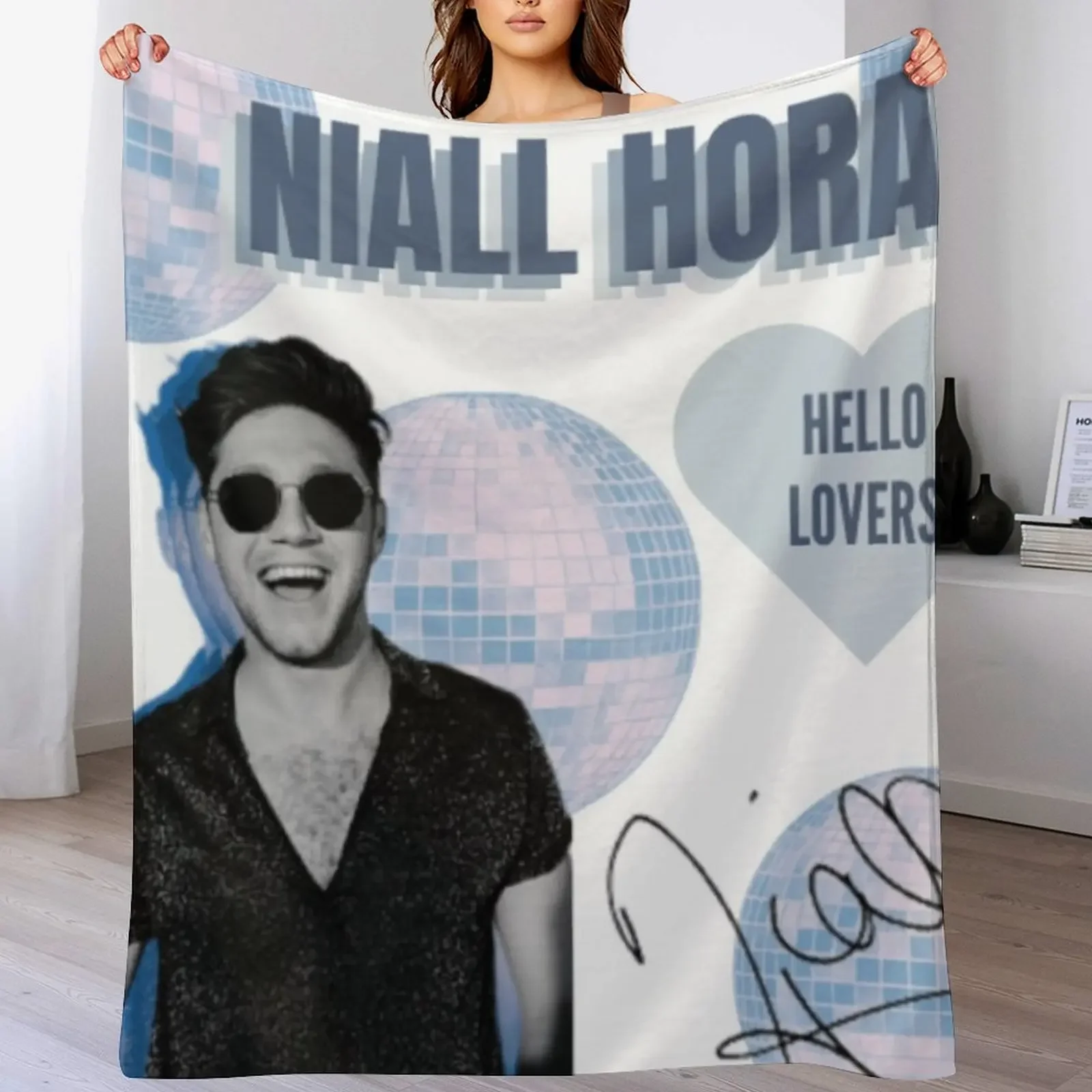

Niall Horan Disco Ball Design Throw Blanket Stylish Warm Blanket for Living Room Bedroom