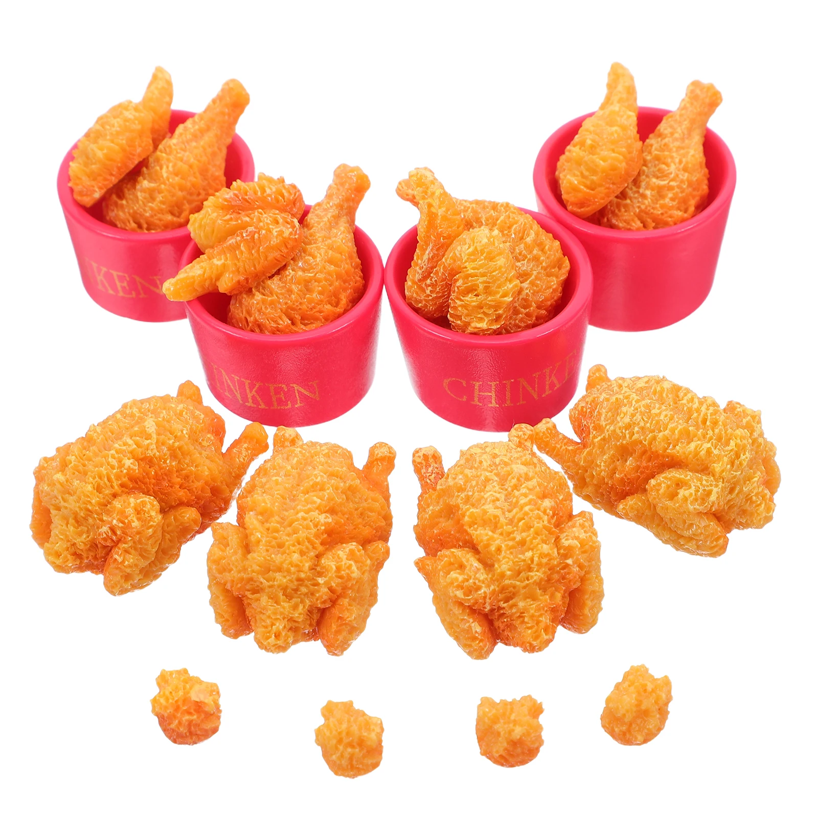 

1 set Simulated Chicken Wings Drumsticks Fake Models Pretend Play Kitchen Toys Realistic Decor Adorable Food Imitated Model