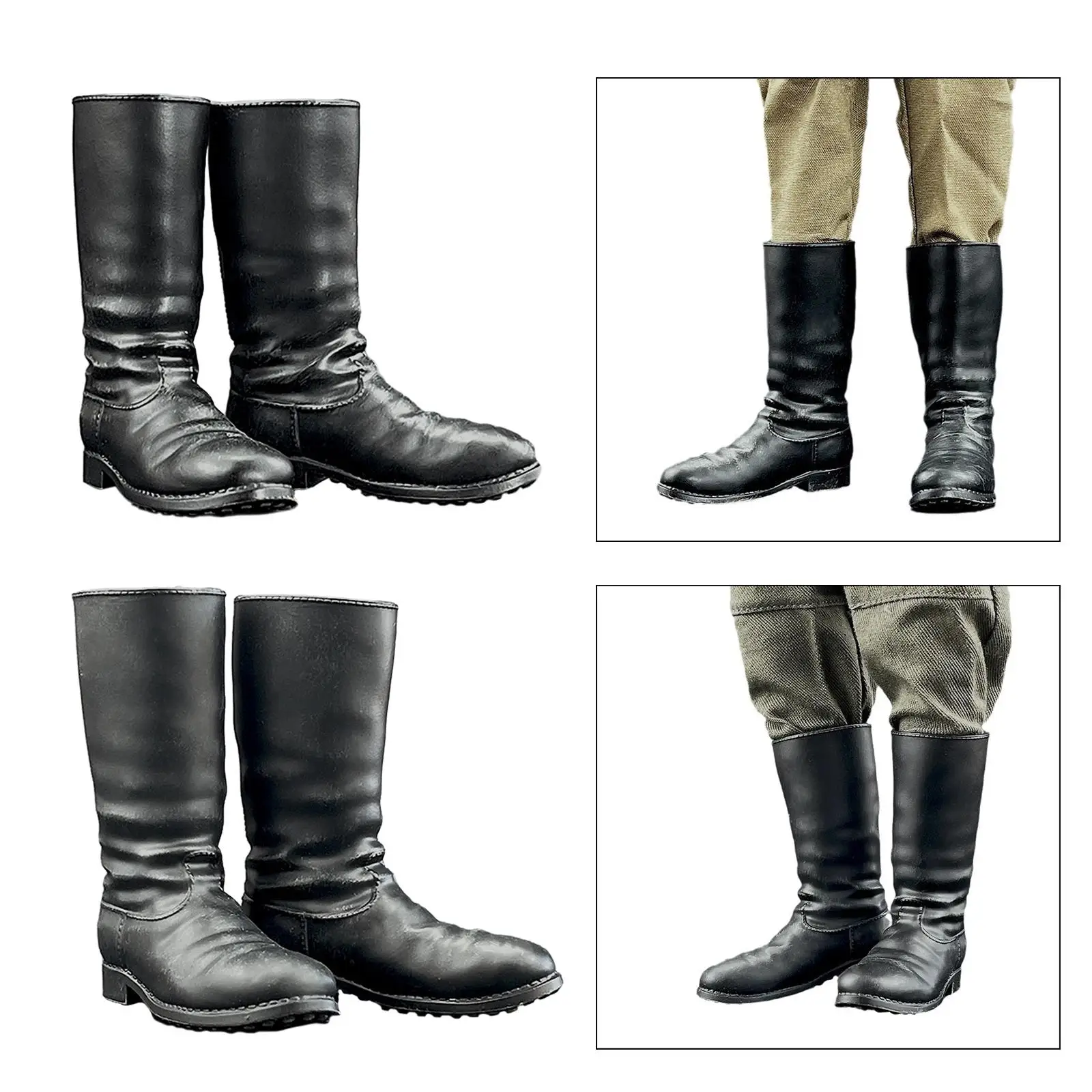 Soldaten stiefel im antiken Maßstab schwarz für 12-Zoll-Puppenmodellfiguren Körper