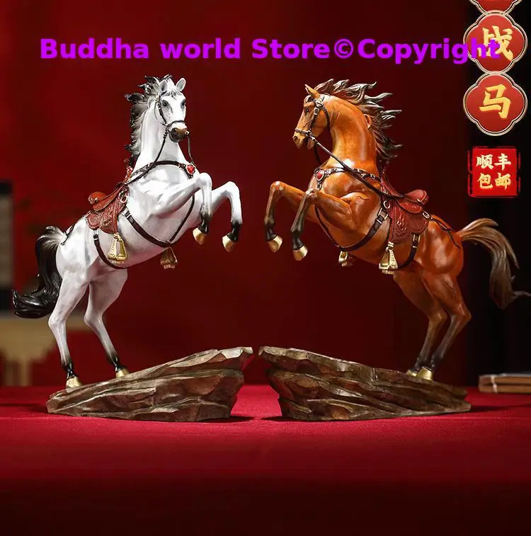 Master Original art Exquisite gift 100% Handmade Copper horse war-horse realism Bronze sculpture HOME DECOR office decoration