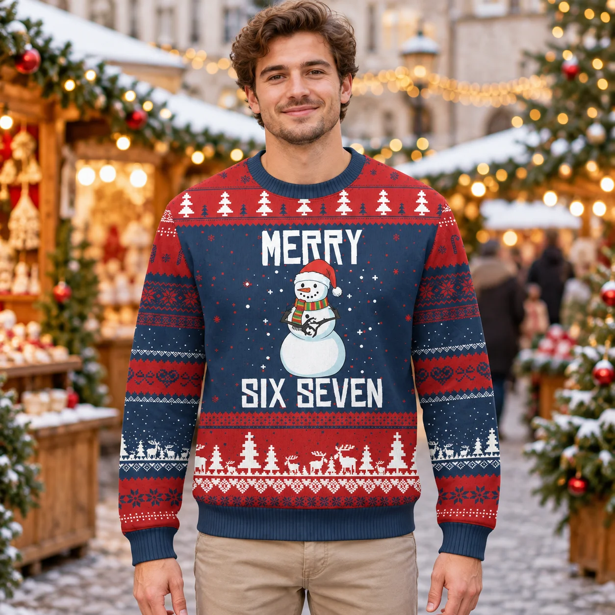 New Bigfoot Reindeer Snowman and Raven Sweaters with Six Seven Art An Ugly Christmas Sweater for Funny Holiday Winter Outfits