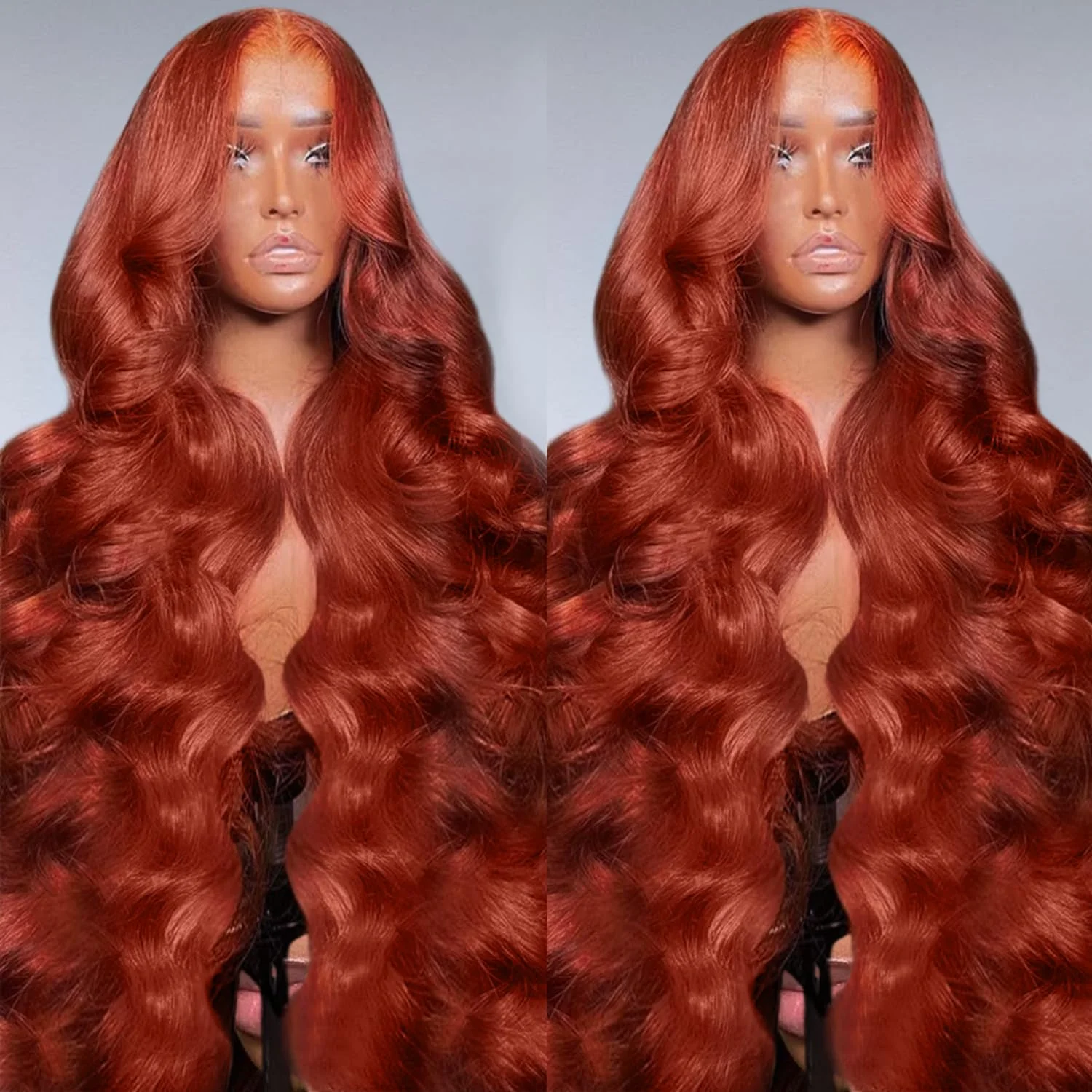 250% Body Wave Ginger Lace Front Wig 100% Human Hair 13x6 Hd Lace Frontal 30 34Inch Colored Chocolate Red Wigs On Clearance Sale