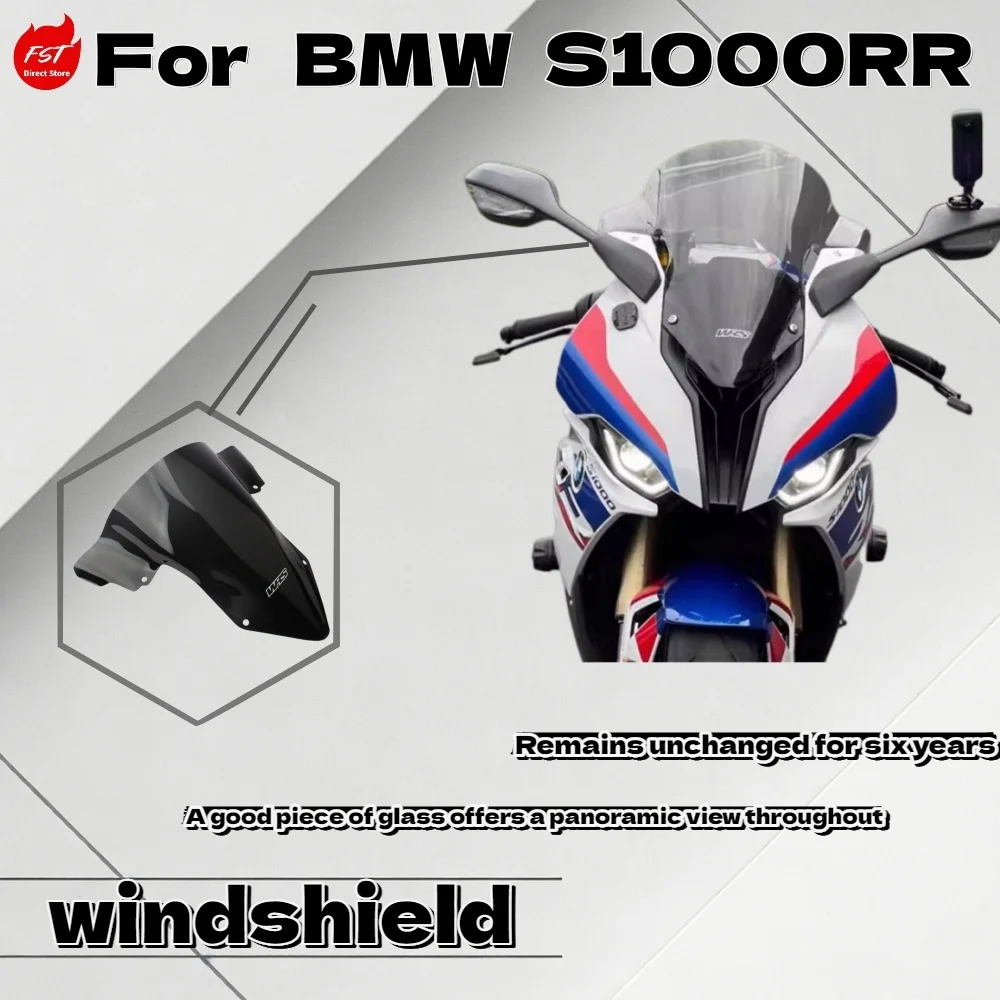 

For B MW S1000RR Racing Windscreen Tall Front Windshield WRS Style Modified Fairing Wind Deflector