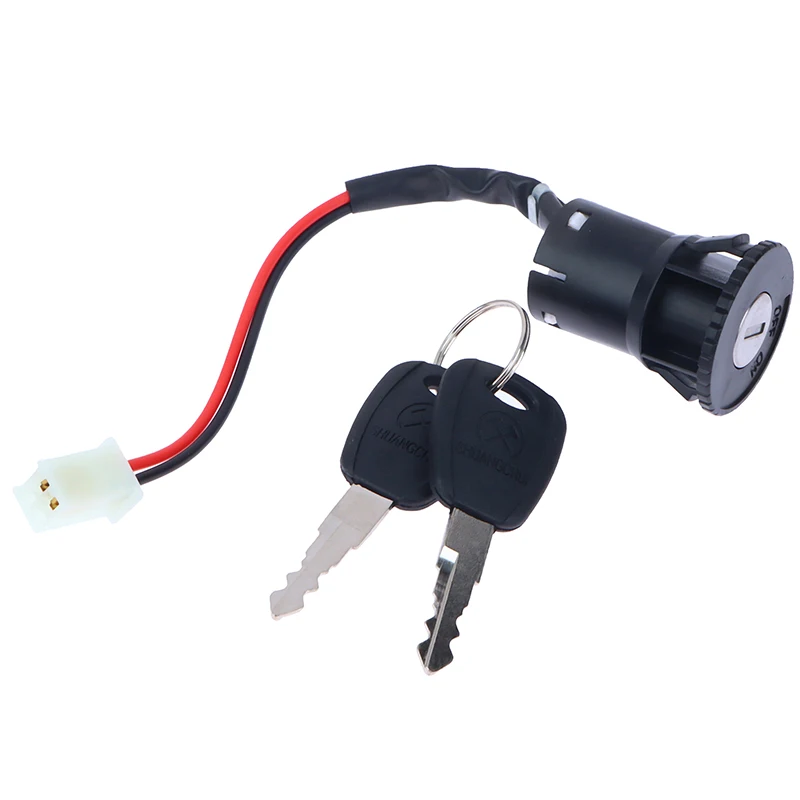 1 Set 2 Wires Ignition Switch with 2 Keys On-Off Lock for Electrical Scooter ATV Pocket Bikes Motorcycle Motorbike ATV Quad Bike