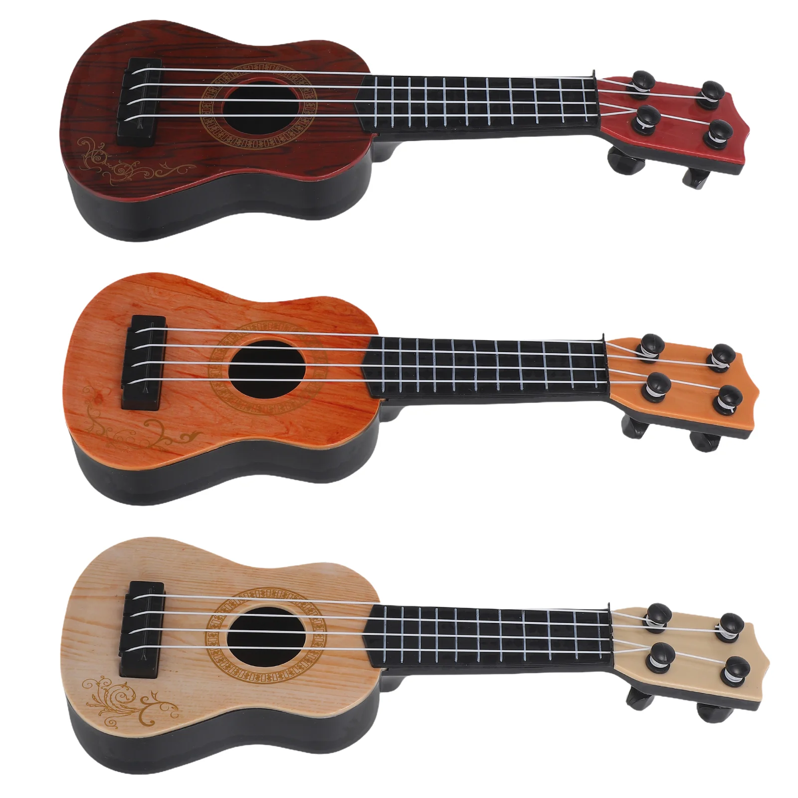 3 uds Mini ukelele instrumentos musicales juguete niños guitarra niño principiante juguetes plástico educativo niño pequeño