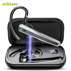 Bluetooth Headset, Wireless Bluetooth Earpiece Dual-Mic& Noise Canceling, V5.4 Hands-Free Single Ear Headset with Charging Case
