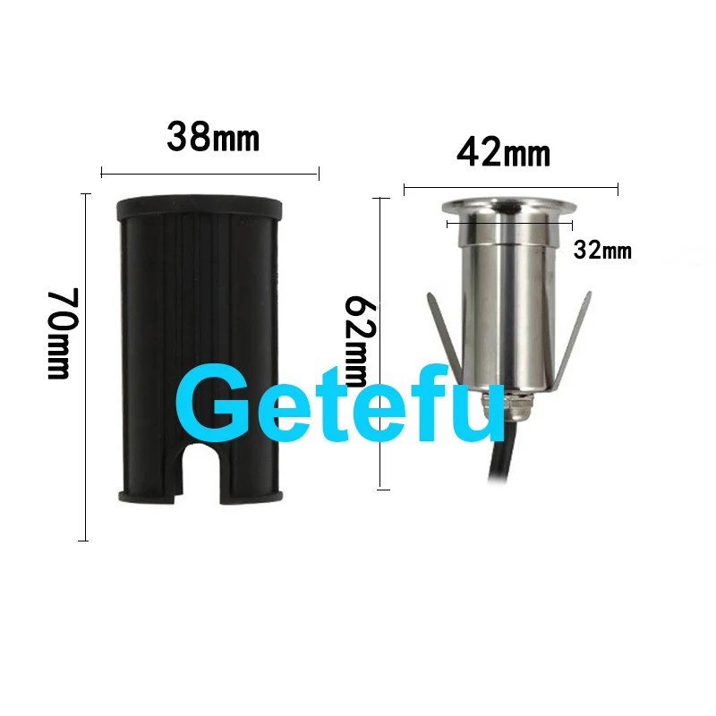 Komplett aus Edelstahl, 3 W, LED-Untergrundleuchte, Bodenleuchte für Garten, Weg, Stehlampe, für den Außenbereich, vergrabene Hoflampe, Landschaftsleuchte – Detail 5