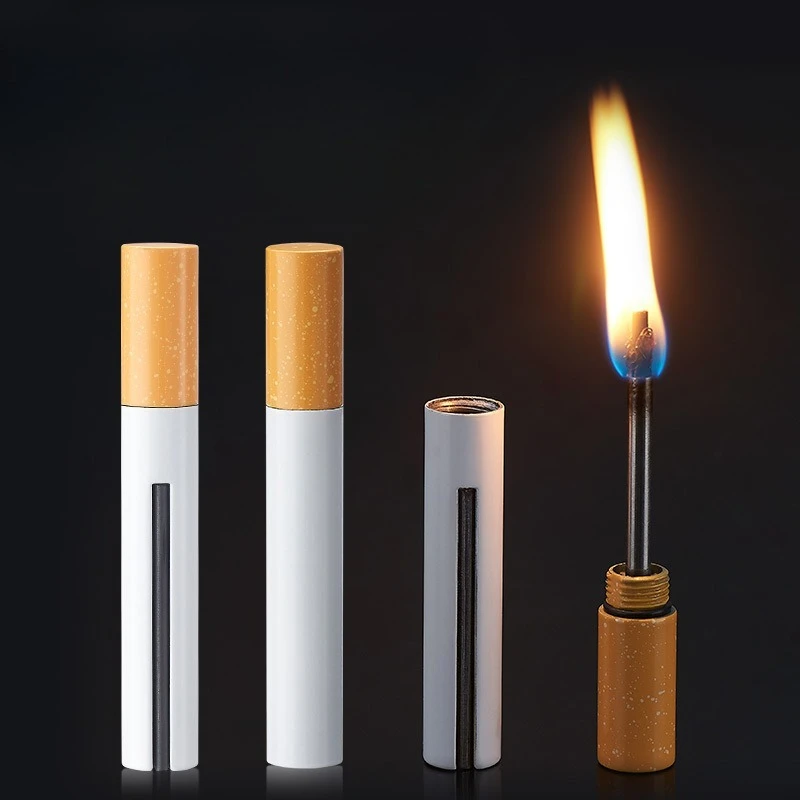 Match Lighter Creative Keychain Pendant Style Metal Waterproof Essential Outdoor Survival Igniter  Gadgets for Men