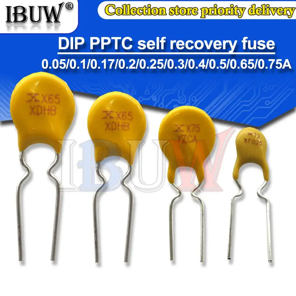 Produktbild von 10 Stück JK30 Steck-Sicherung PPTC – Selbstheilend, 30V, 0,5A Bis 9A (verschiedene Ampere Wählbar)