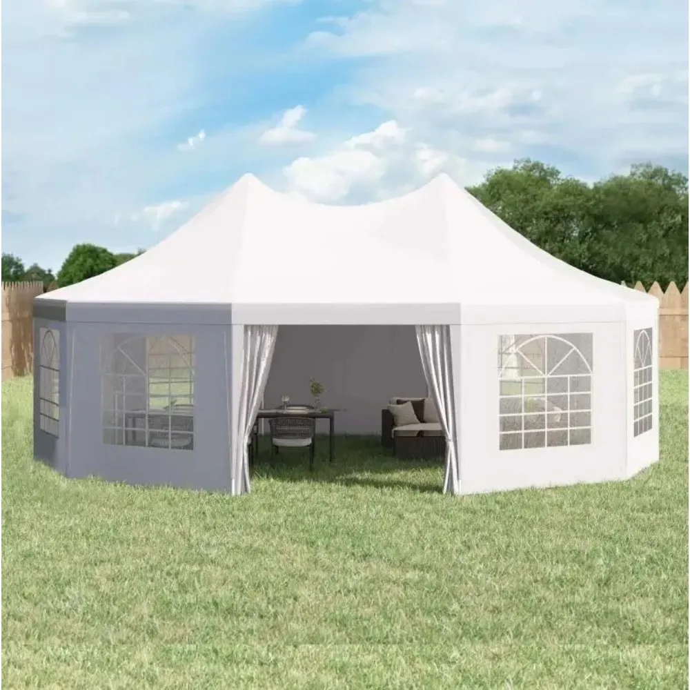 

29' x 21' Canopy Party Event Tent with 2 Pull-Back Doors, Column-Less Event Space, & 8 Cathedral Windows