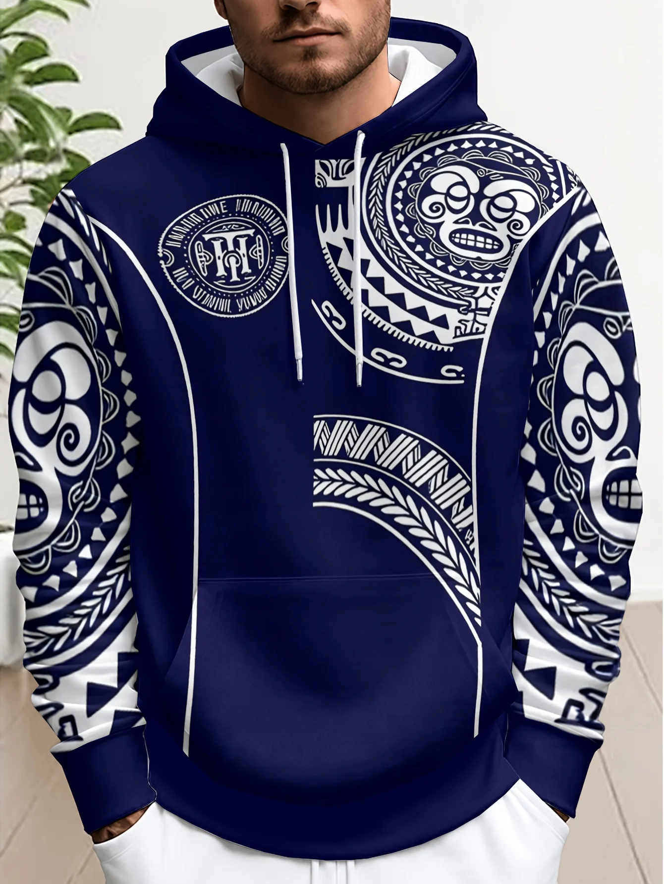 New model: men’s hooded long-sleeve loose-fitting casual printed basic sweatshirt. Perfect for young people in spring, summer, a