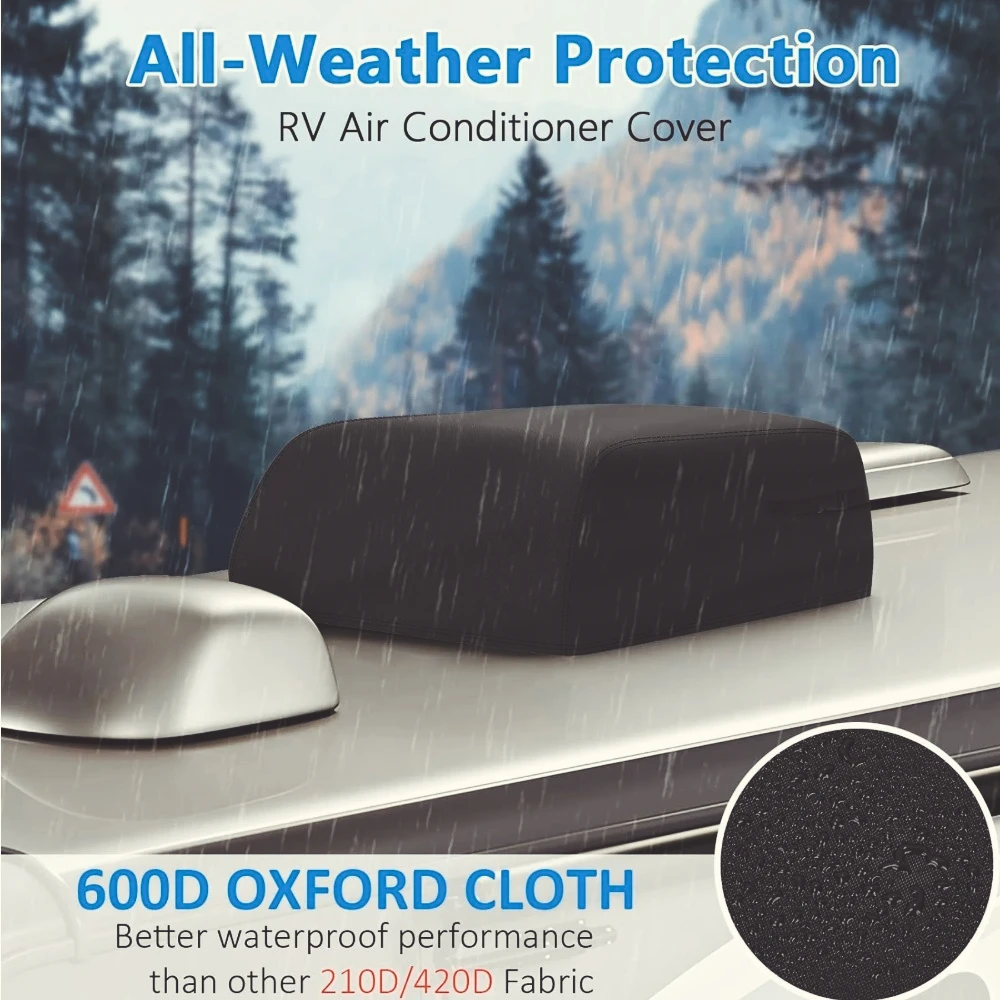 Cubierta protectora para aire acondicionado con cordón y hebilla RV, cubierta para aire acondicionado exterior a prueba  polvo
