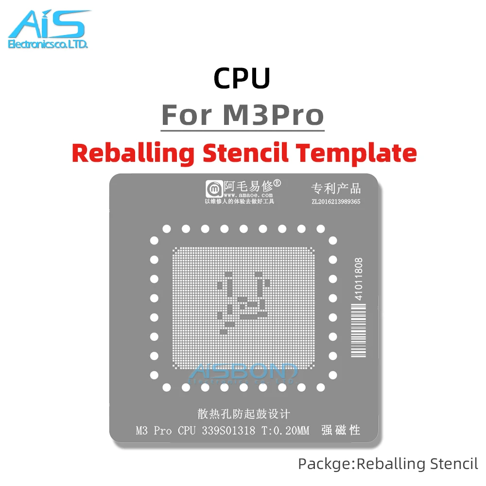 Amaoe BGA Stencil Reballing Template Station Kit For MacBook Air Pro M3 Pro M3Pro 339S01318 339S01387 MAC CPU Positioning Plate