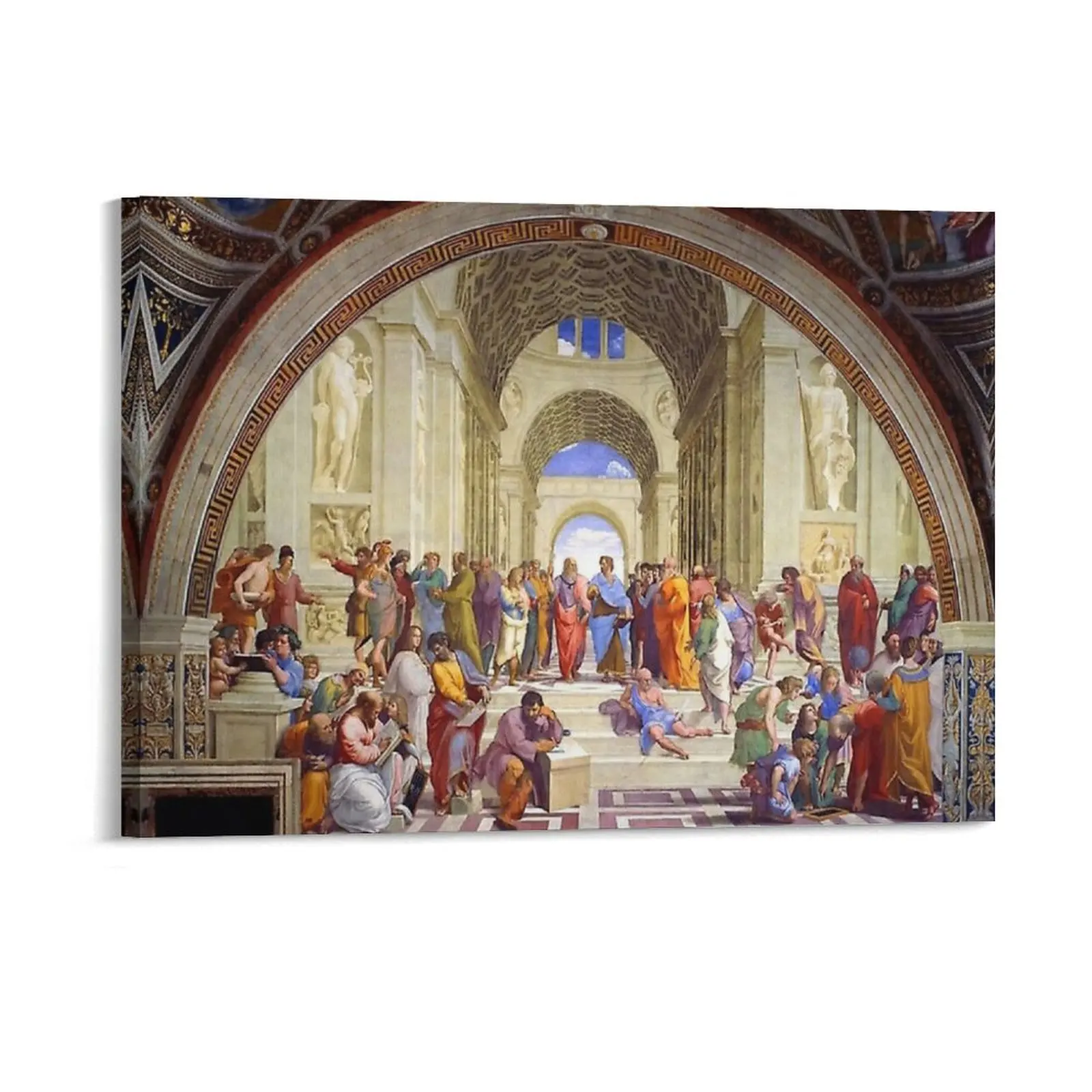 

Raphael The School Of Athens From The Stanza Della Segnatura Canvas Painting Designer Funny Wall Cave Framed Wall Painting