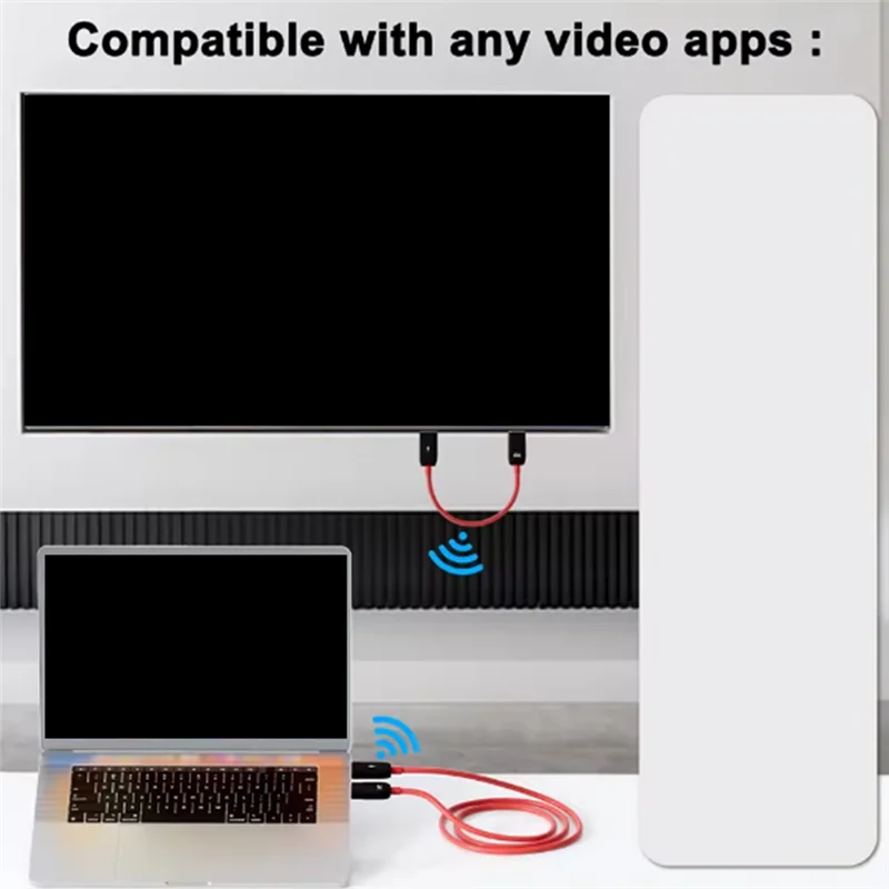 PHILE-Wireless - جهاز إرسال واستقبال متوافق 1080P محول مرآة فيديو/صوت/ملفات إلى تلفزيون