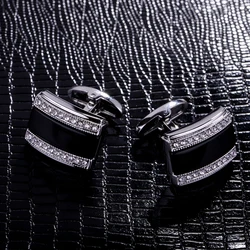 KFLK Jewelry French shirt cufflink for mens Brand Fashion Black Cuffs link Button High Quality Luxury Wedding male guests