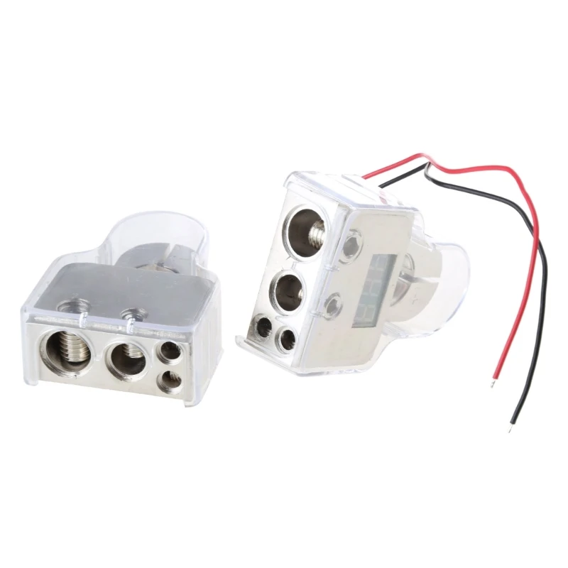 2Pcs 0/4/8 Gauge Input Battery Terminals Positive/Negative Car System Battery Clamps Connectors