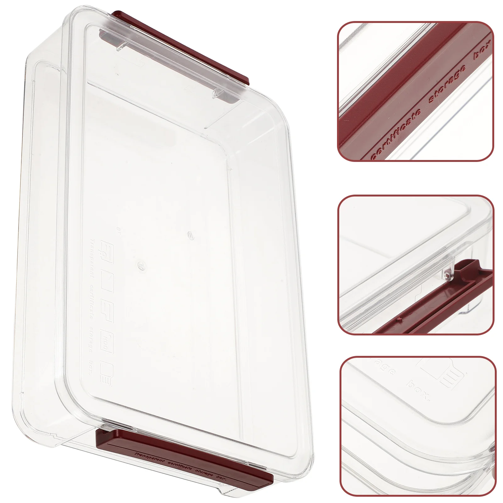 

Premium File Box Portable Project Case Transparent Document Organizer Storage Box For Office Home School Wear-Resistant