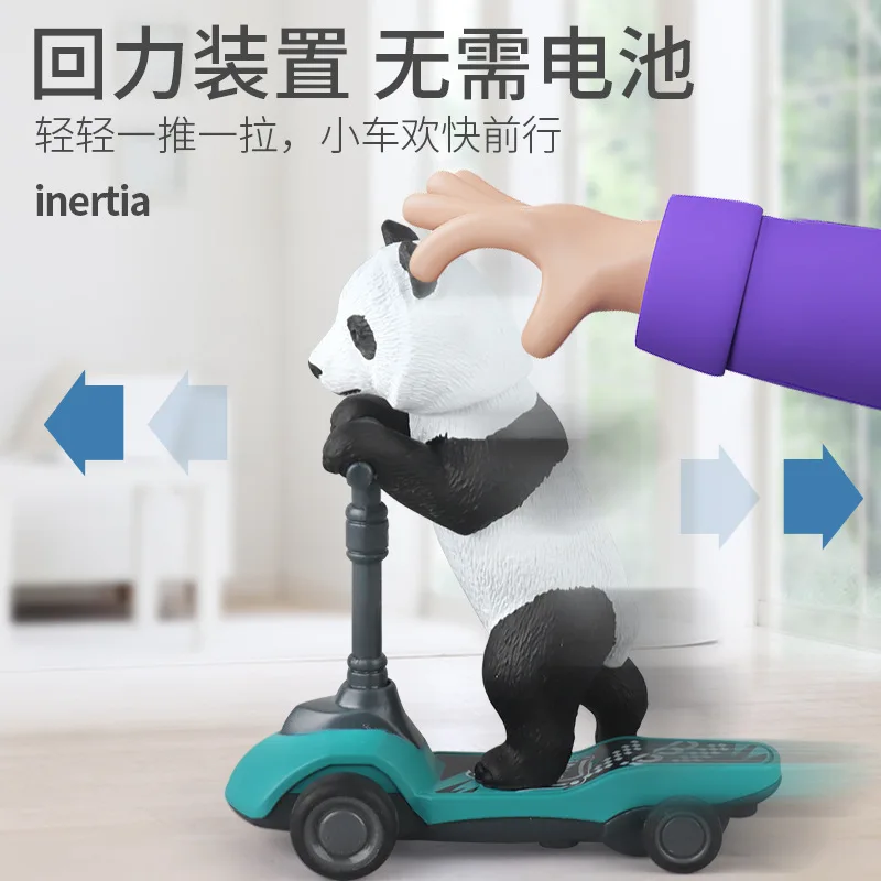 Cross-border Children's Toys Dinosaur Velociraptor Tyrannosaurus Animal Pull Back Finger Scooter Small Toy Model - view 4