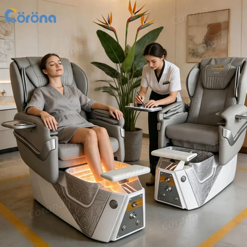 

Electric Pedicure Chair with Foot Spa Salon Manicure Chair Featuring Massage Function for Comfortable Nail Care