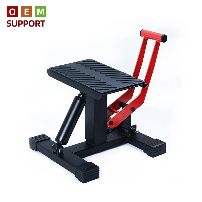 Motorcycle Dirt Bike Lift Stand Heavy Duty Adjustable Steel Motorcycle Lift Repair Stand Dirt Bike Maintenance Table Rack