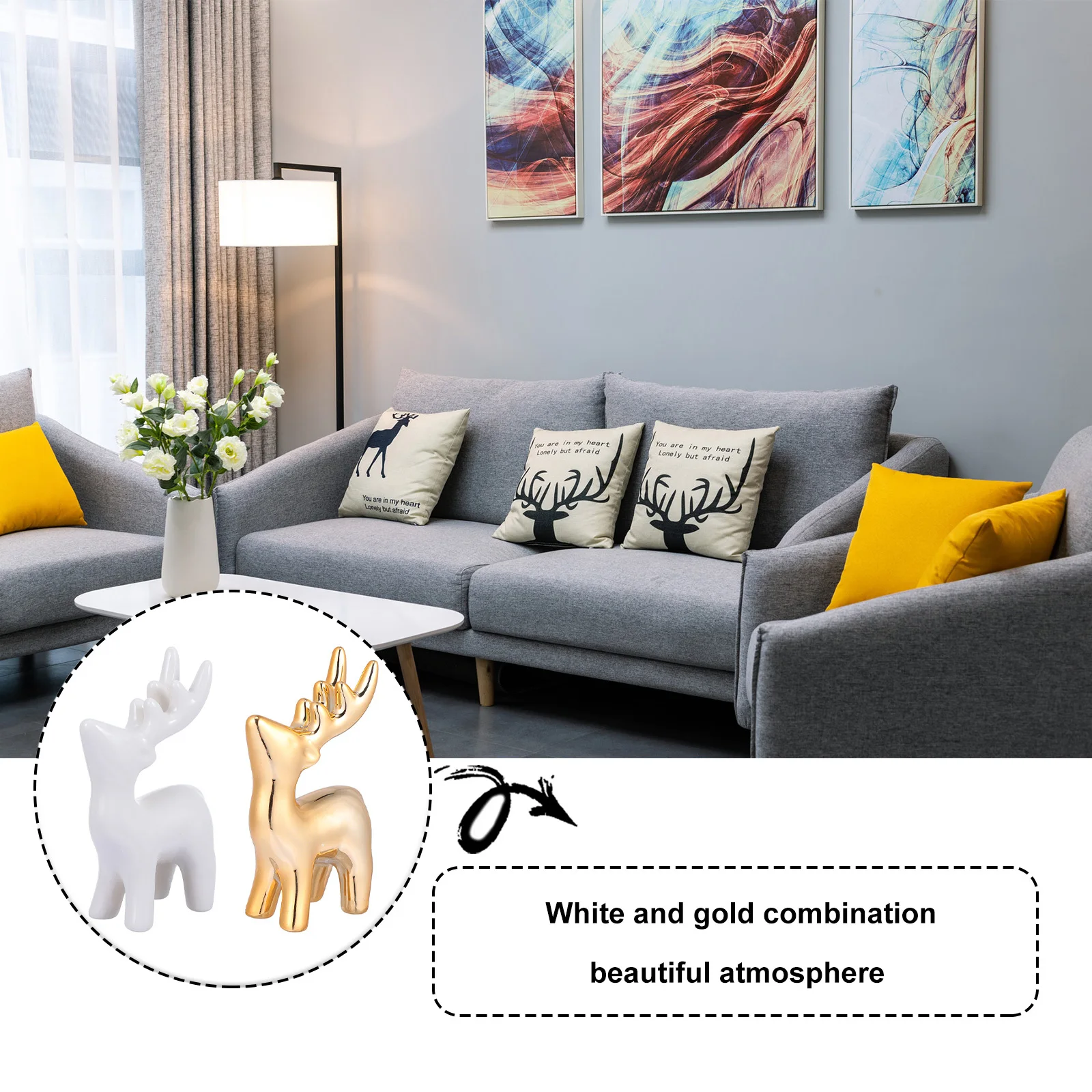 

2 шт., подставка для ювелирных изделий в виде лося, художественная керамическая стойка для хранения, держатель для ожерелья, подставка для ювелирных изделий, держатель для ожерелья