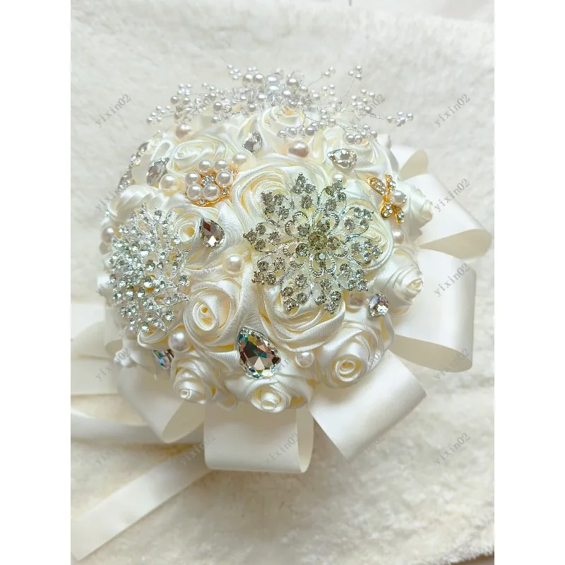 

Wedding Artificial Bouquet with Pearl Finished & DIY Kit for Bridal Shower Registry Gifts