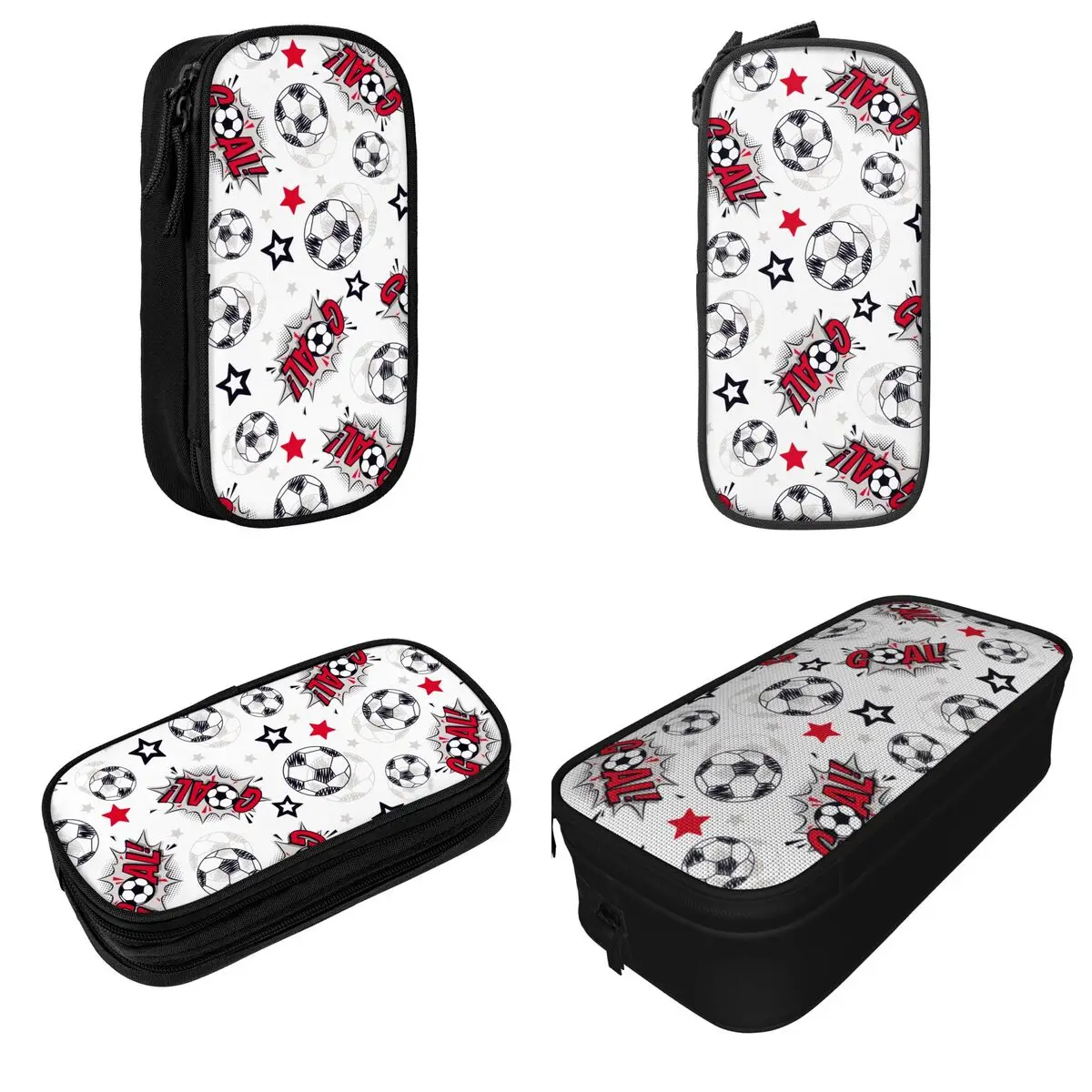 Football Balls Soccer Pencil Cases Pen Holder Bags Student Big Capacity Office Zipper Pencilcases