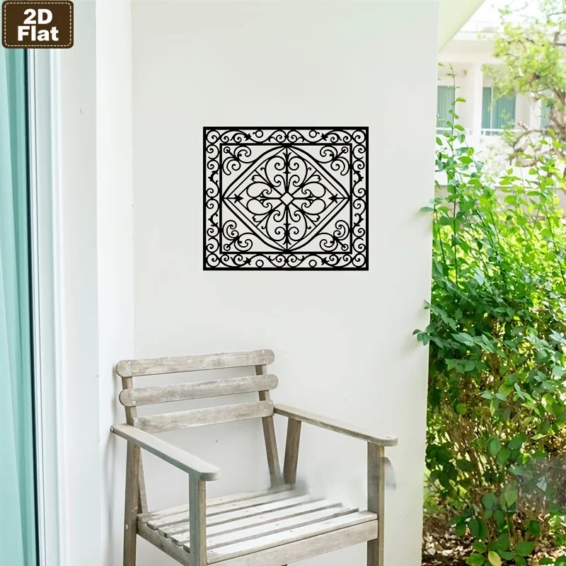 CIFBUY Iron Wall Art Vintage Scroll Floral Metal Sculpture Rustic Boho Decor Sign For Home Indoor Outdoor Yard Easy Hang