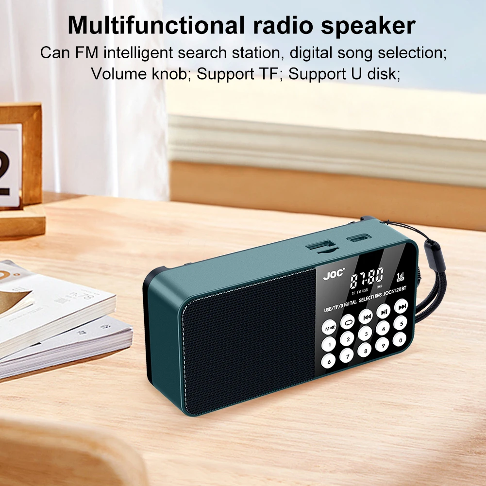 Broadcasting Player Radio Bluetooth-Compatible Wireless MP3 Radio LED Digital Display Digital FM Radio for Emergency Hurricane