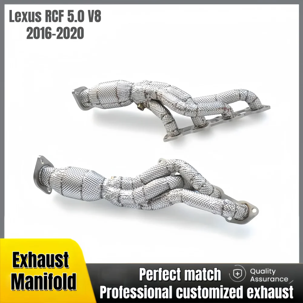 

Разъем выпускного коллектора для Lexus RCF 5.0 V8 2016-2020 SS304, выхлопные трубы автомобиля, каталитический нейтрализатор, идеальная модификация
