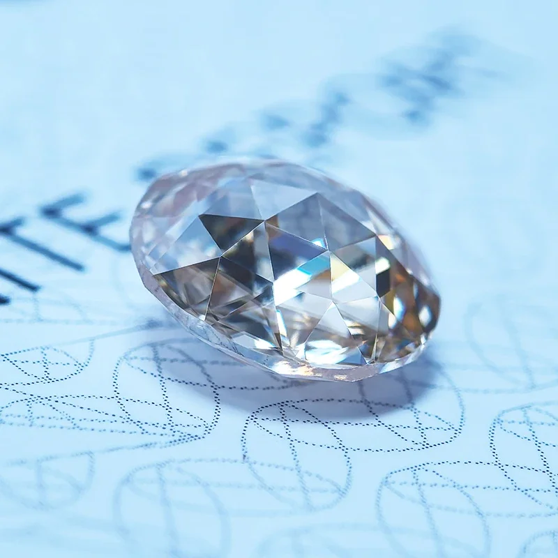 Moissanite Round Shape Double Faced Rose Cut Champagne Color Charm Beads for DIY Jewelry Making Materials with GRA Certificate