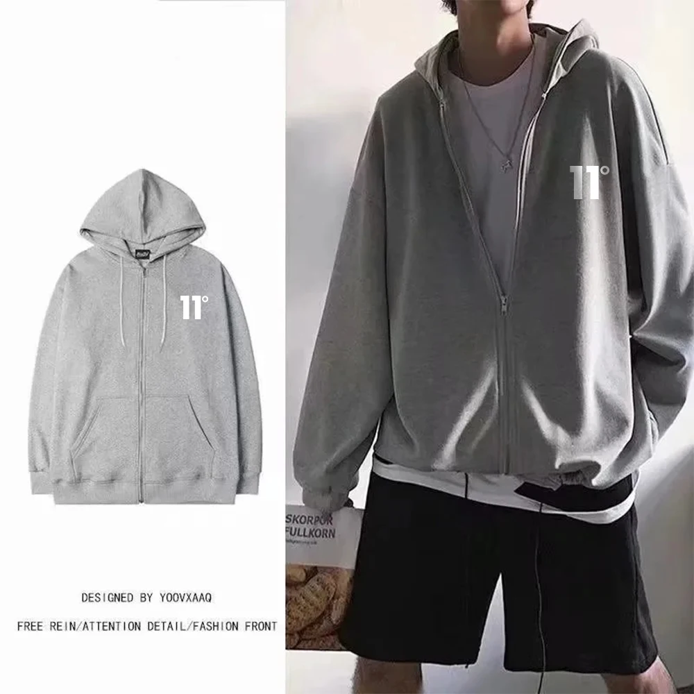 

Street versatile sports men's hooded sweatshirt - 2026 long-sleeved sports top - jacket - zippered top - must-have for street ve