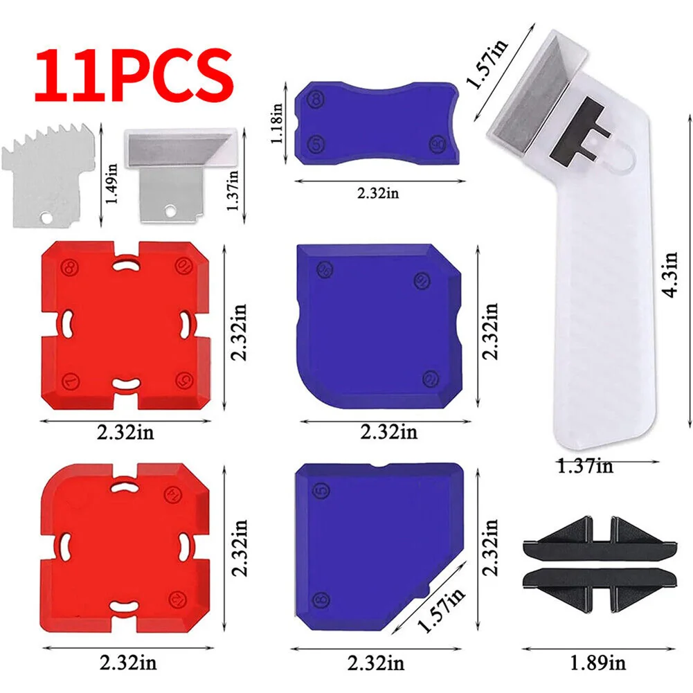 

Silicone Caulking Removal Scraper 11PCS Profiling Kit Sealant Finishing Tools for All Surfaces Easy and Flawless Application