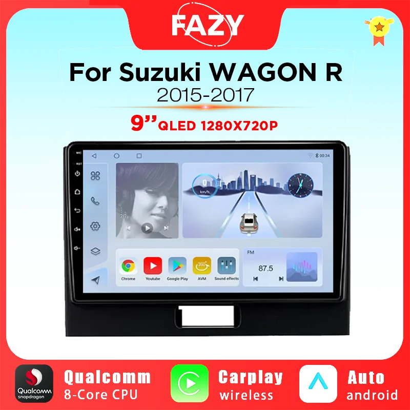 

Android 12 Wireless Carplay For Suzuki WAGON R 2015-2017 Car Radio Stereo Multimedia Video Player 4G Navigation GPS Android Auto