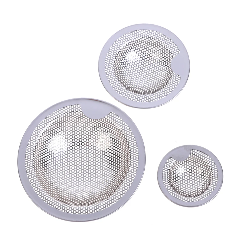 3 size Stainless Steel Sink Strainer Drain Hole Filter Mesh Drainage for Kitchen