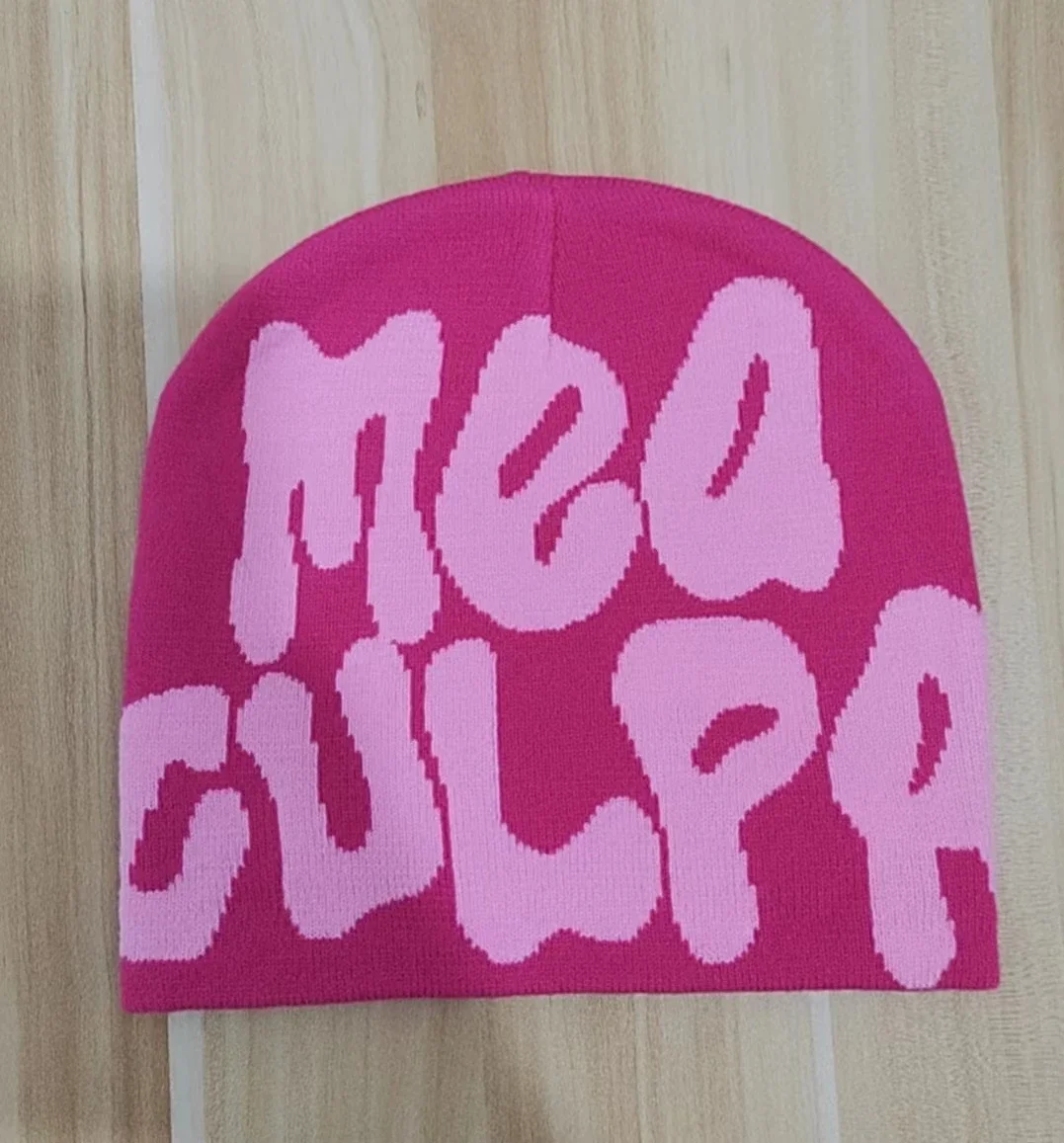 2023 projektantka Nieuwe Y 2K Meaculpa Gebreide Beanie Chapeau Femme moda Streetwear Mea Culpa Beanie Voor Dames Heren zimowa Mu