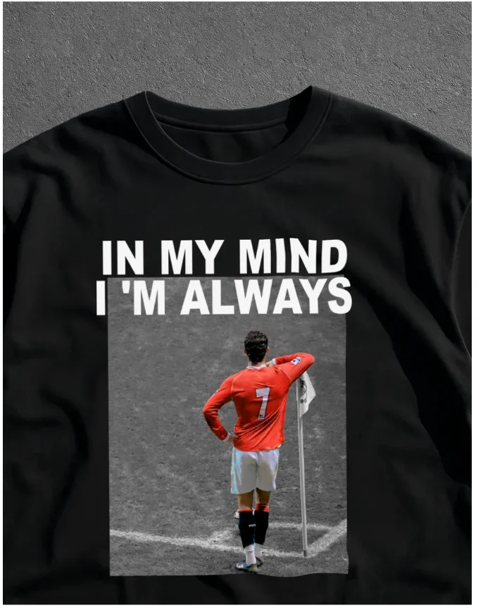Retro Adult UK Soccer Jersey Man Utd Classic Text Layered Art Print 2026 Team Crest Fan Football Supporter Soft Leisure Shirt