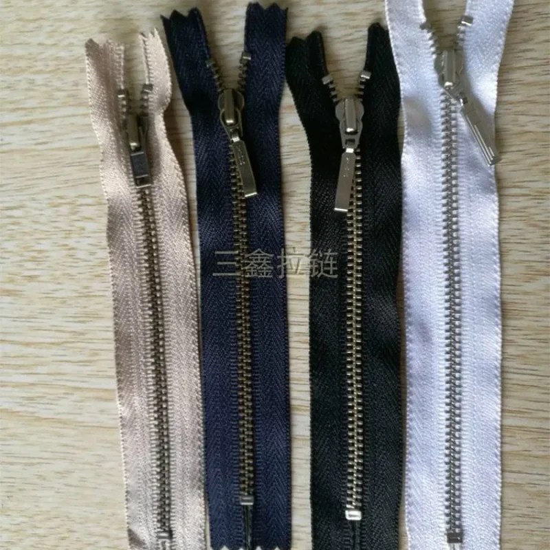 50 Pcs/lot Vintage Ykk Metal Zipper Black White Blue Close End for Bag Boot Pocket Sewing Accessories Wholesale