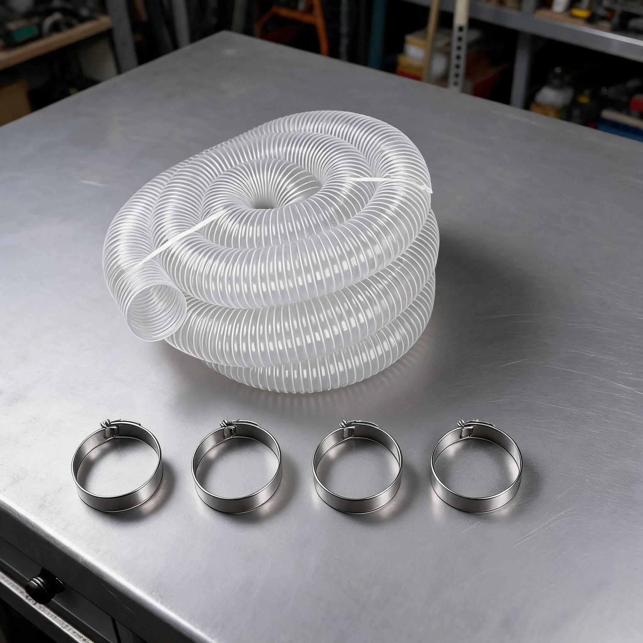 50mm Transparent Vacuum  Cleaner Hose - Flexible PVC With Steel Spring Vacuum Cleaner PVC Hose Vacuum Cleaner Accessories