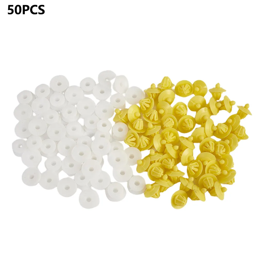 Fasteners Car Clips High Toughness Replacement Parts Accessories High toughness White Yellow 50Pcs set Plastic