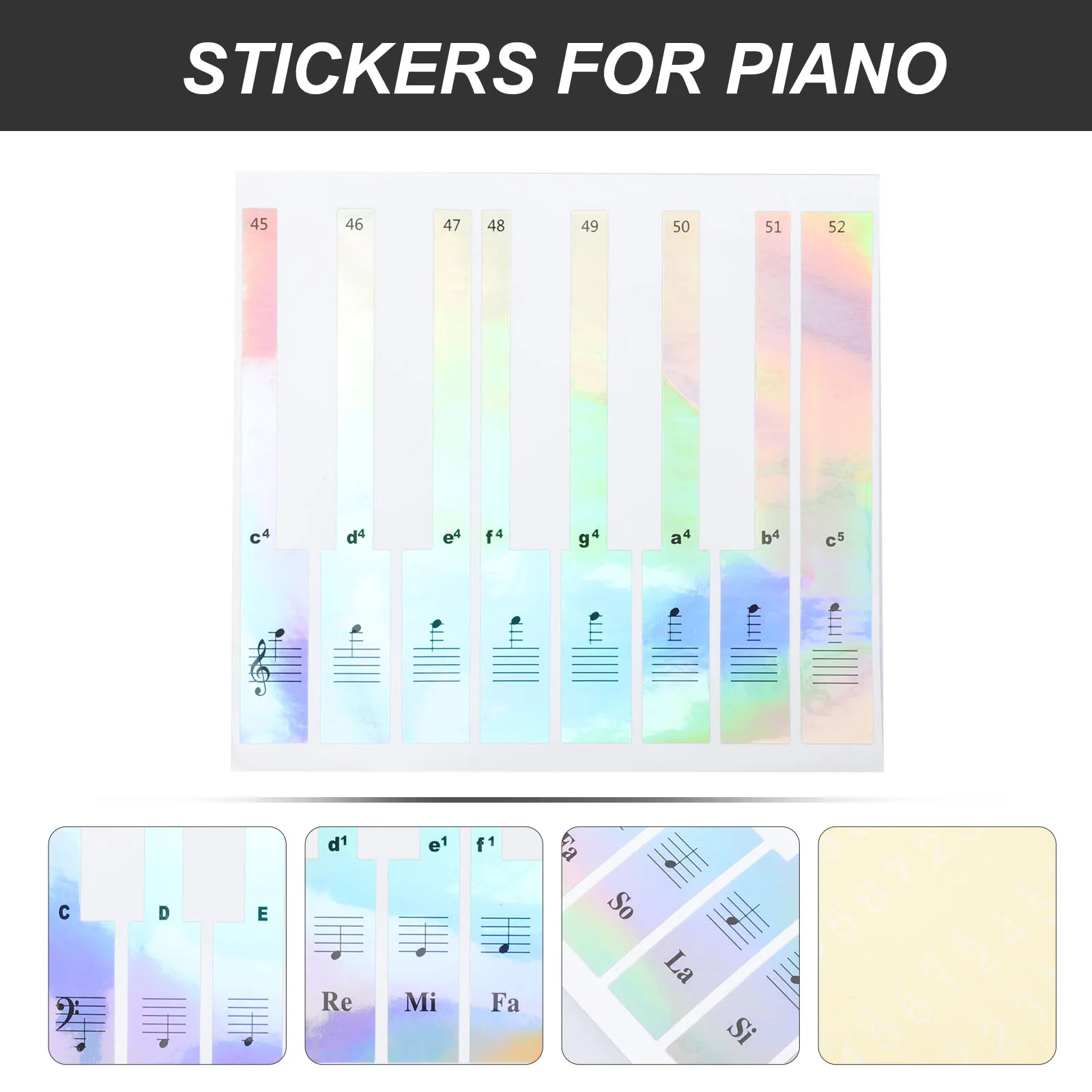 

1Set Keyboard Stickers Kids Friendly Lightweight Smooth Surface Easy Learning Piano Decals Beginner Introductory Sticker Label
