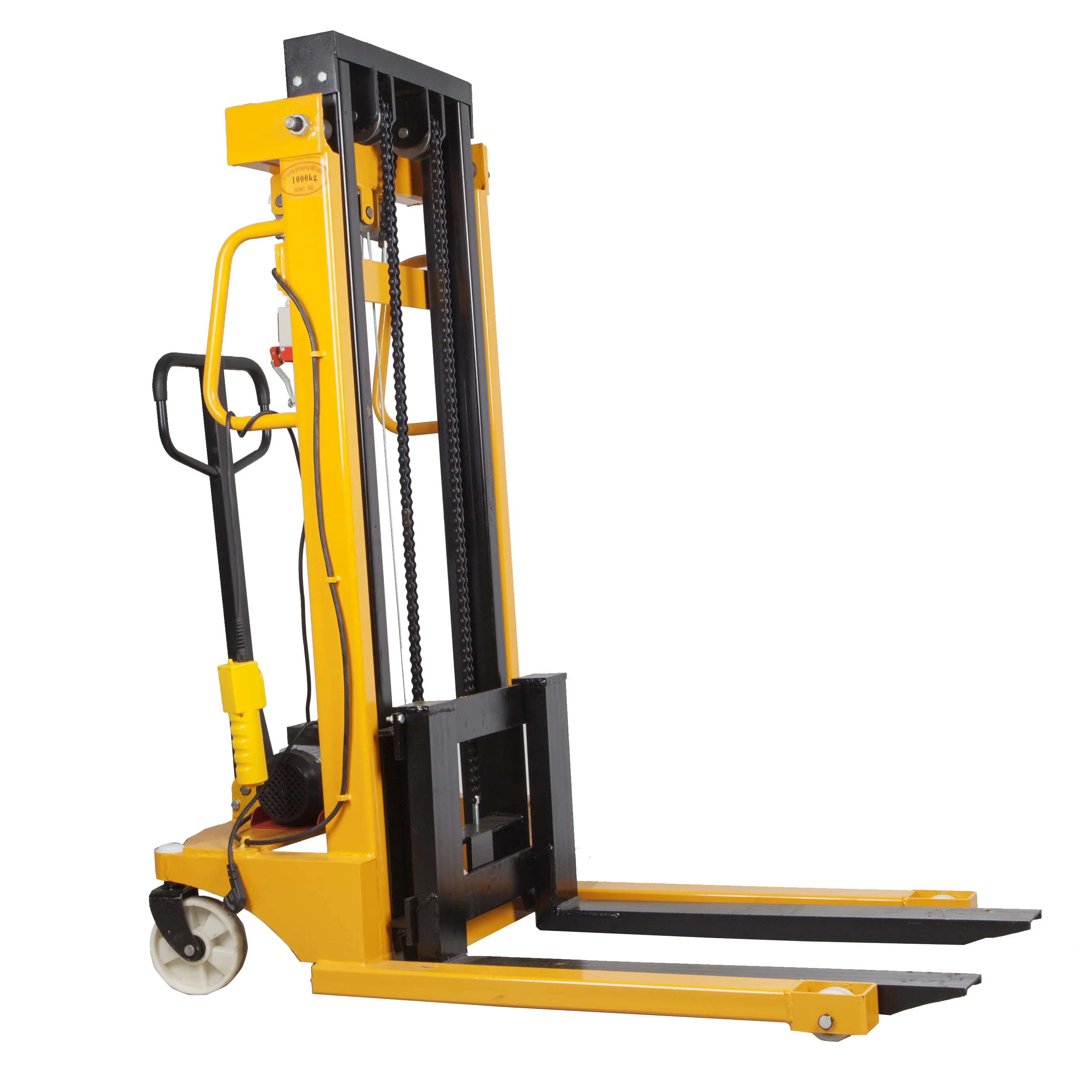 2 ton manual forklift stacker hydraulic forklift Stacker with Adjustable Forks