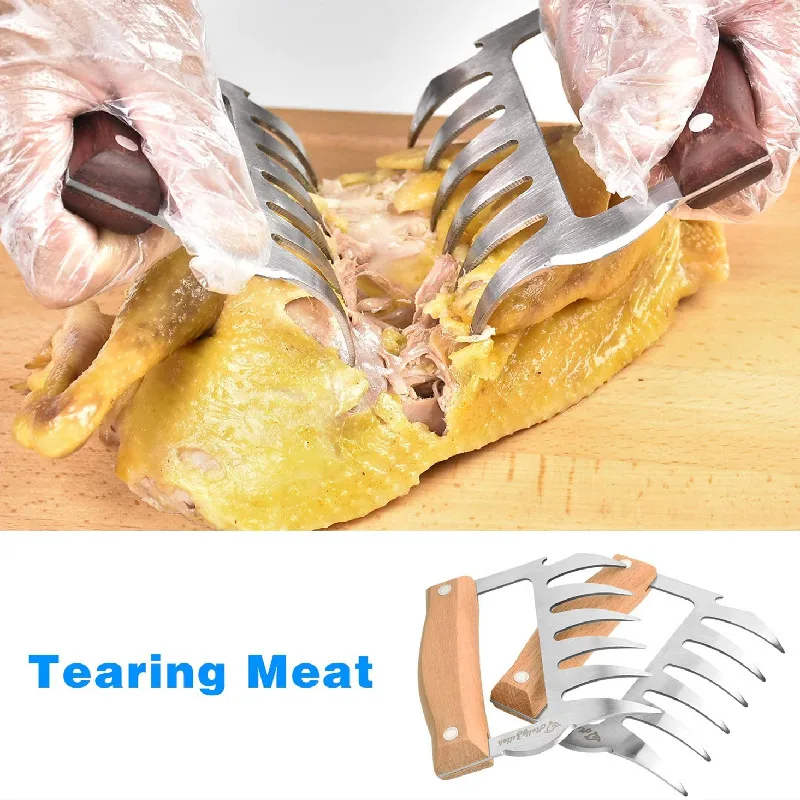 

2pc Bear Claws Barbecue Fork Pull Shred Pork Shredde Manual Meat Clamp Roasting Kitchen Tool BBQ Accessories KitchenGadgets