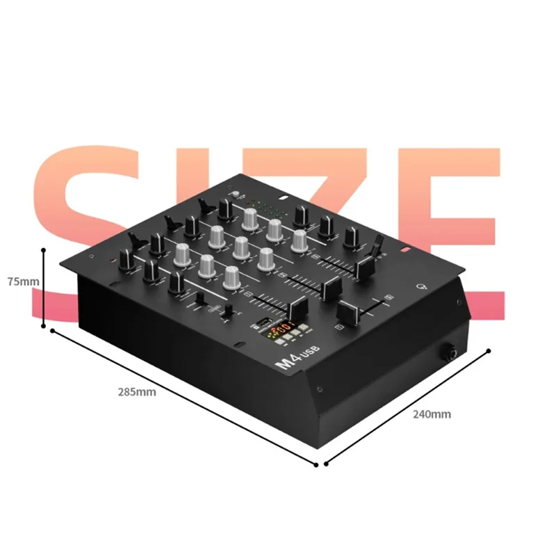 A99E-واجهة صوت مدمجة 3-قناة USB DJ Mixer 3-Band EQ ميكروفون مدخل قابل للاستبدال Crossfader الولايات المتحدة التوصيل #5