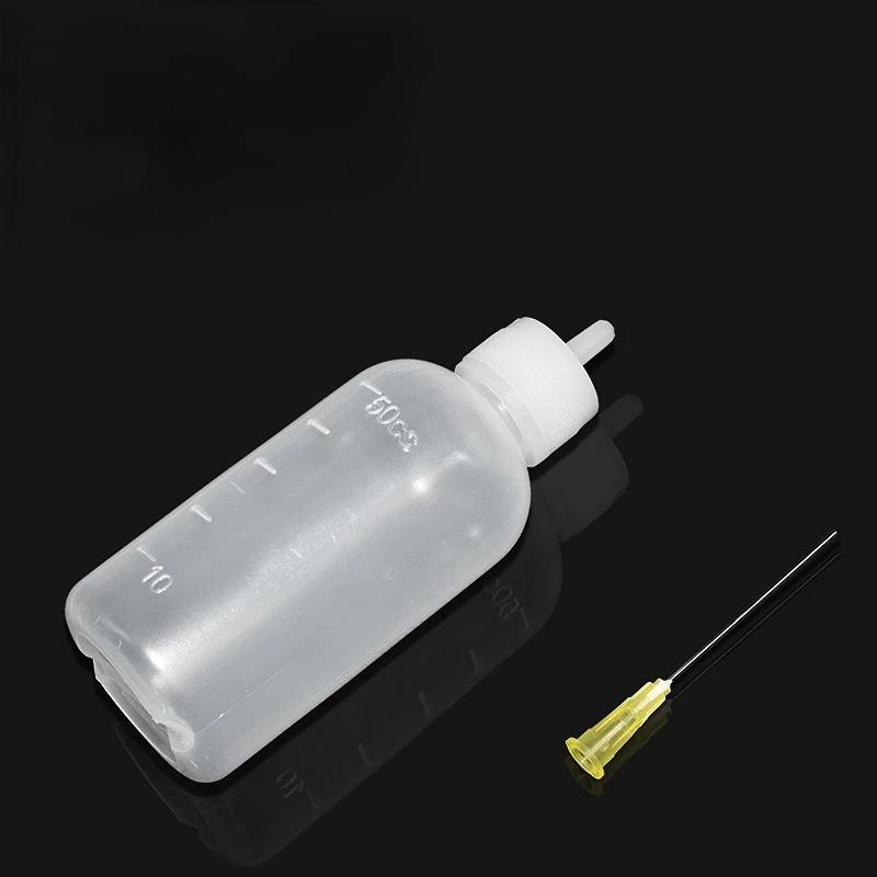Botol Alkohol Cair 50Ml dengan Skala untuk Dispenser Pasta Fluks Solder Rosin untuk Alat Perbaikan Pengelasan Pembersihan PCB Ponsel